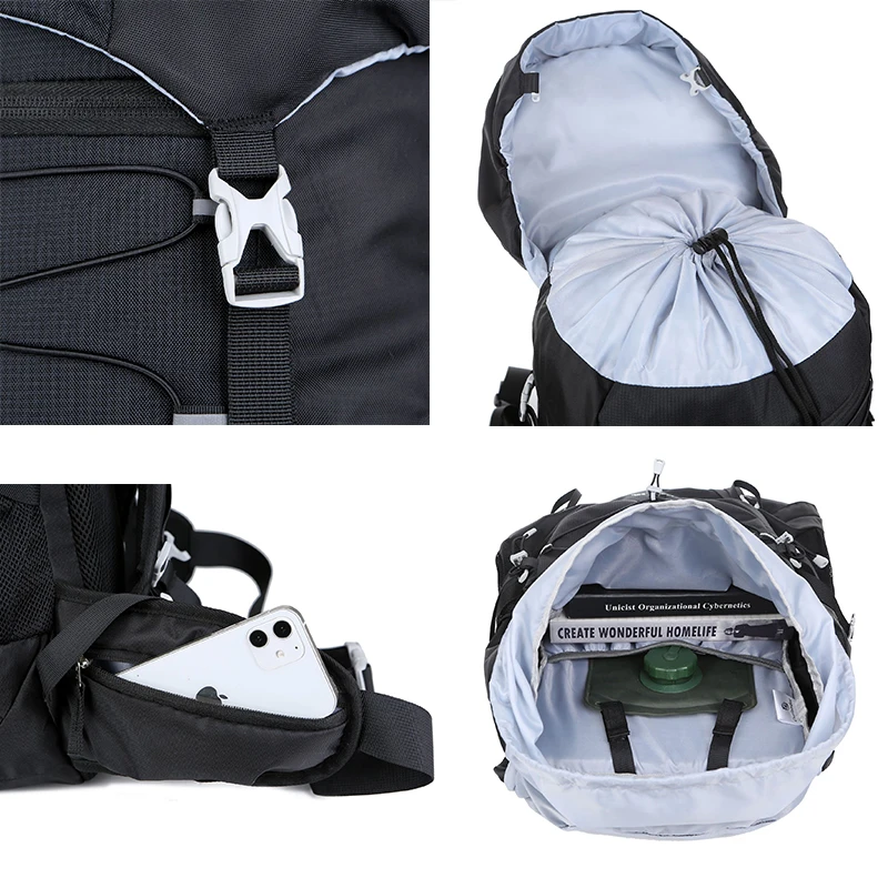 50L Waterproof Molle Hiking Backpack Outdoor Sports Travel Cycling Daypack for Climbing Camping Touring Rucksack Men Women