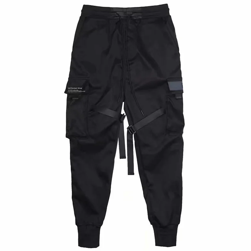 남성 Techwear 바지 코튼 스트리트웨어 블랙 카고 바지 청소년 하렘 바지 Joggong Sportswear Trendy Jogger 2024 Z1