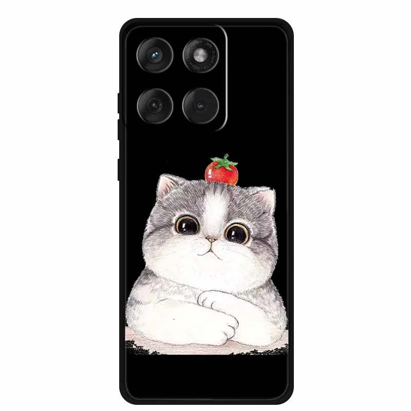 Cartoon Lovely Cat Black Silicone Soft TPU Phone Case