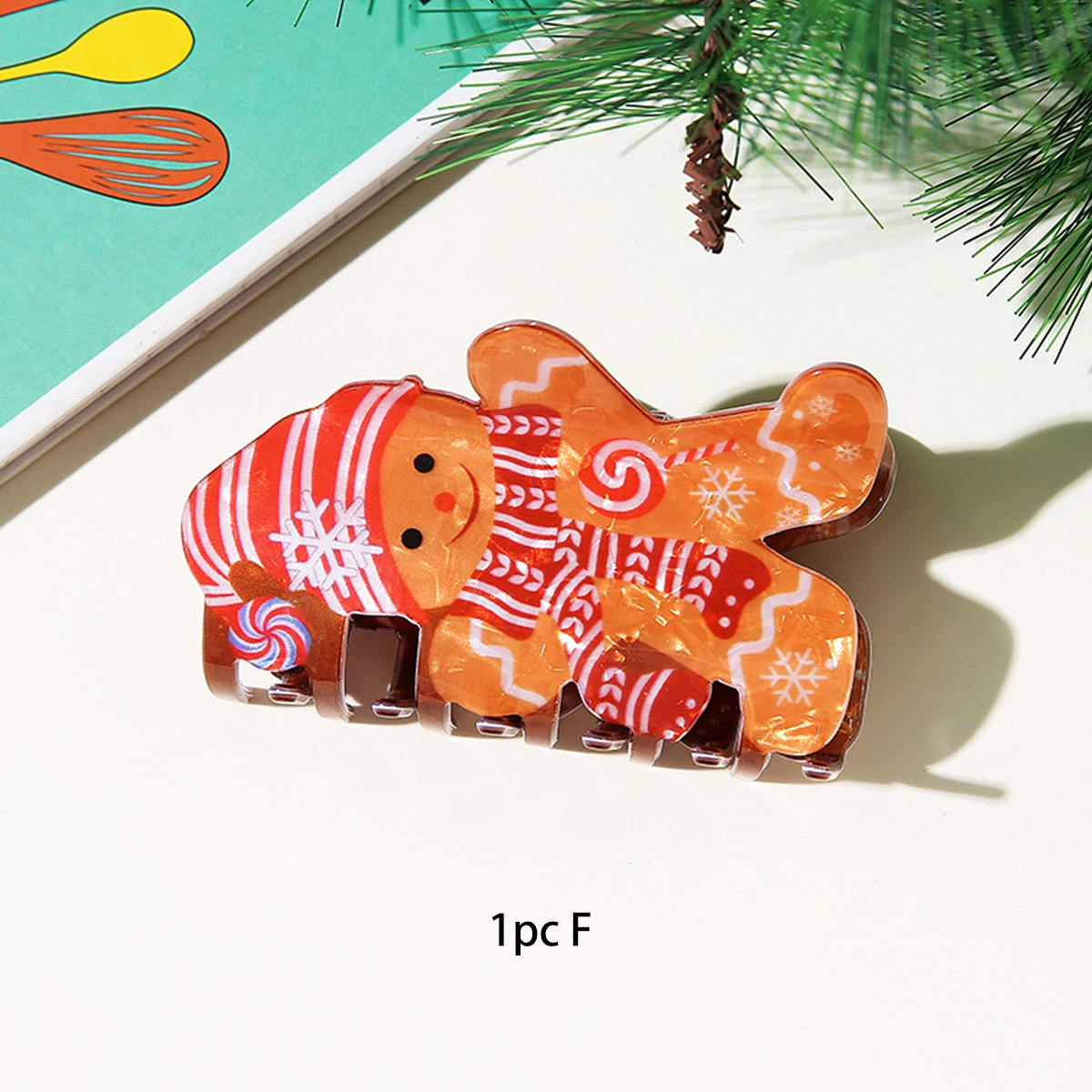 Weihnachten Santa Schneemann Scratch Clip, Cartoon Vielseitige Hai Clip Urlaub Atmosphäre Haarnadel, Lebkuchenmann Weihnachten Haar Oder – Detail 7