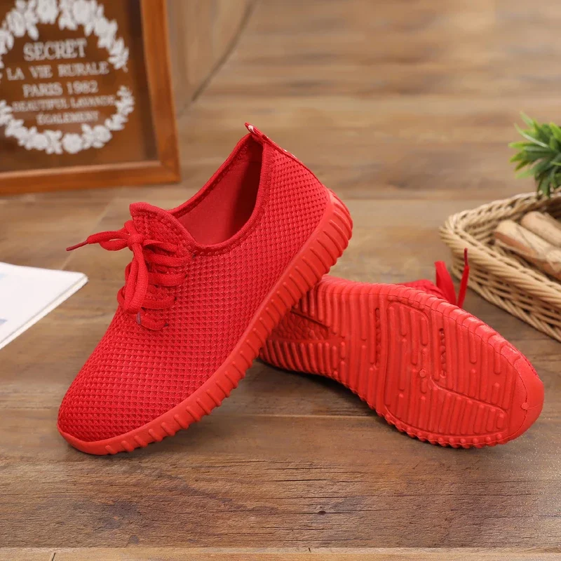 Women's Vulcanize Shoes 2024 Sneakers Solid Black Red Shoes Gym Fitness Trainers Walking Sport Shoes Female Zapatos Mujer - 3