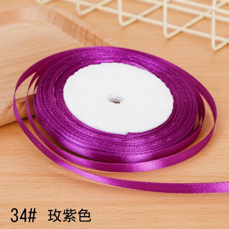 Elegant 6mm Satin Ribbon for DIY Crafts and Gift Wrapping