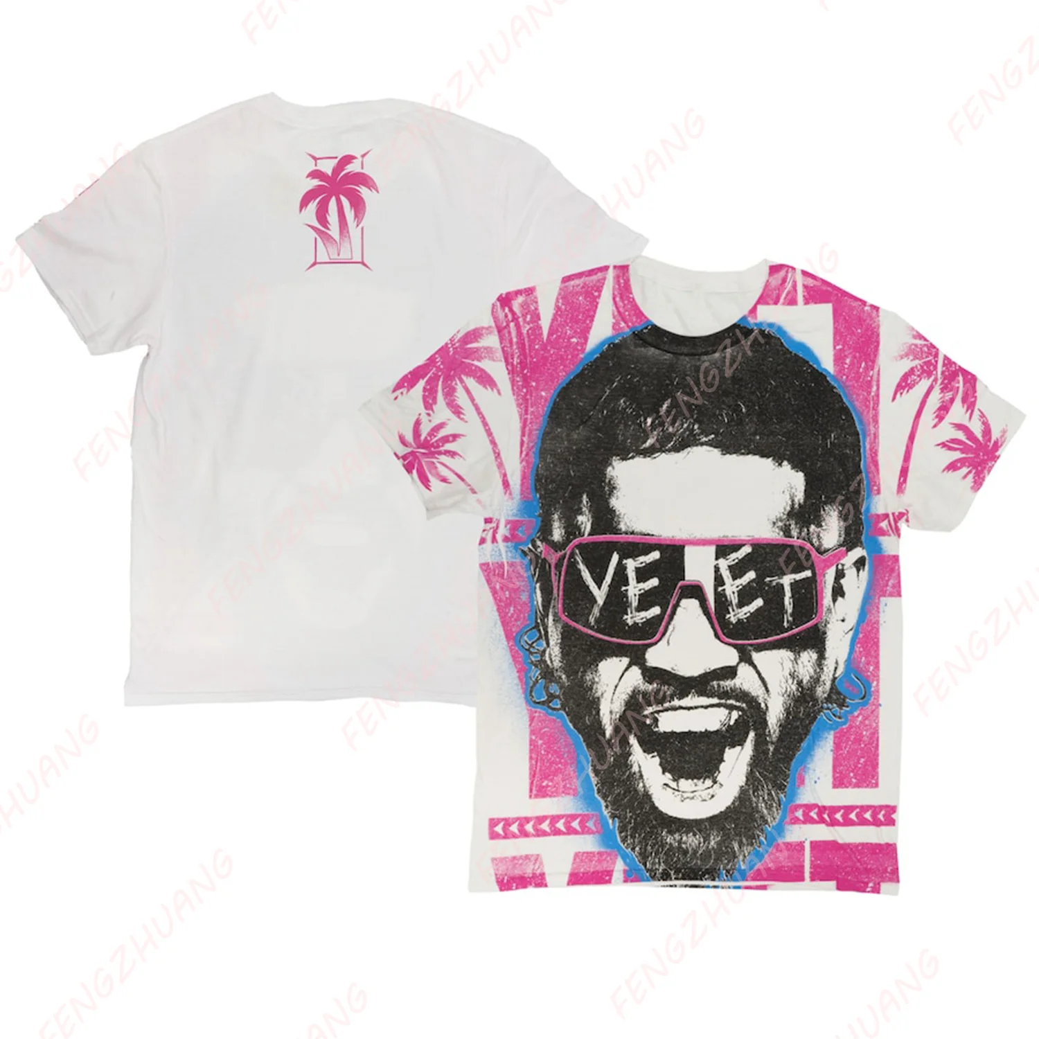 White Jey Uso Yeet Pink Shades T-Shirt New Summer unisex Tops Tees Ventilate Loose Tee Hot Sale Faddish Casual T-shirts 3