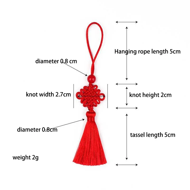 10 Pcs 20cm Handmade Silky Floss Chinese Tassel with Satin Silk Made Chinese Buttons for Door and Car Handing Decoration, DIY Handicrafts (Mixed
