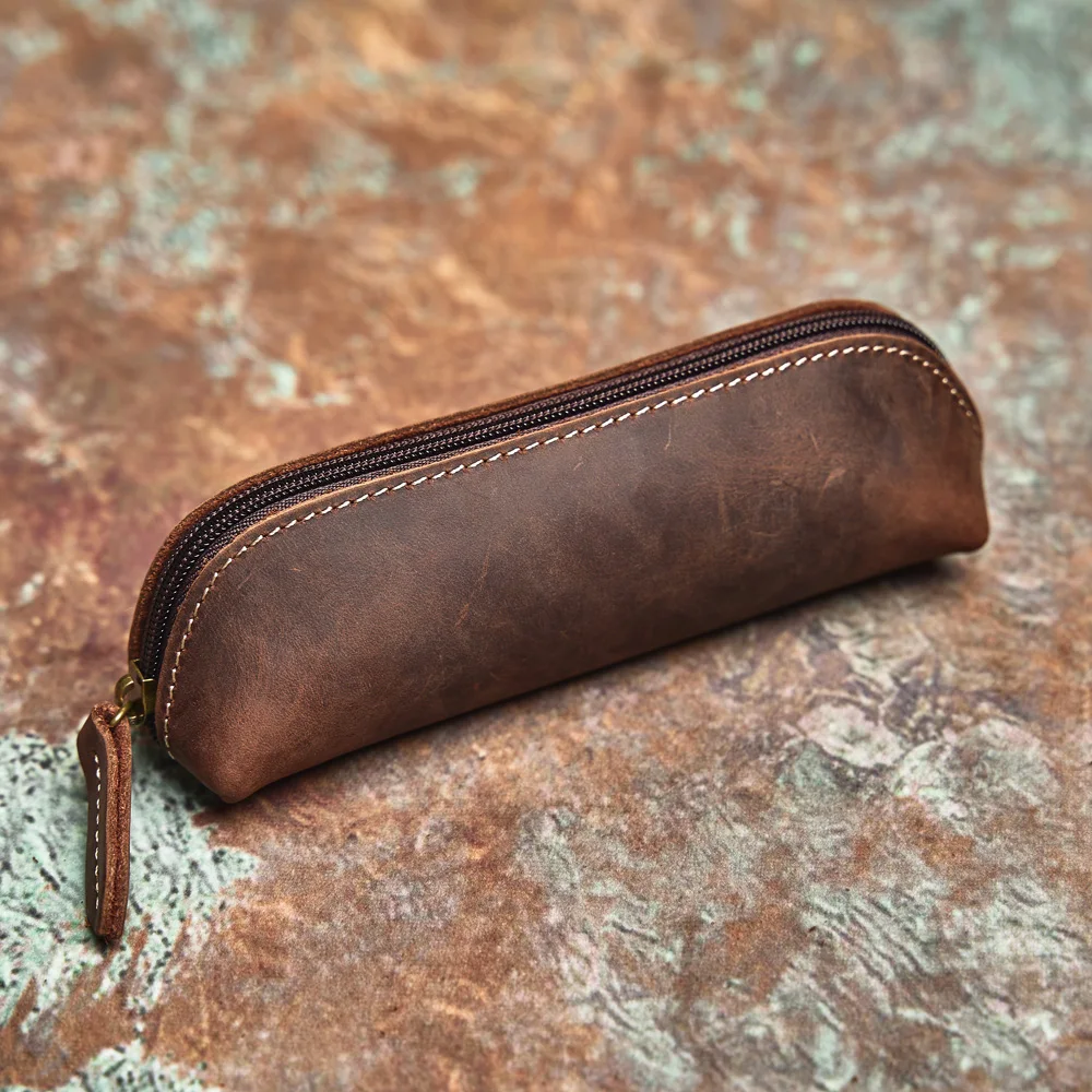 NASVA Genuine Leather Case Pen Case Stationery Organiser Coin Purse