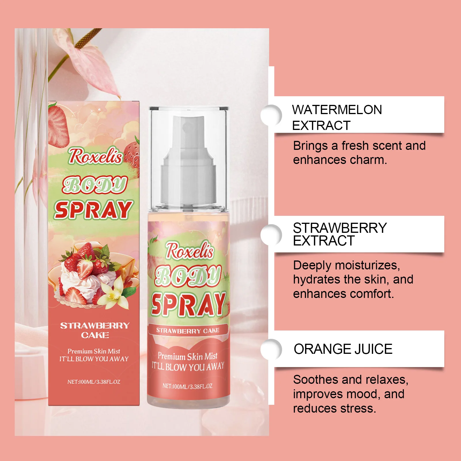 Roxelis juicy strawberry cake bodymist hydraterend_voghion.com