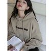 New Korean Version Sweet Loose Long Sleeved Thick Thin Hooded Sweatshirt for Women's Fashion 1