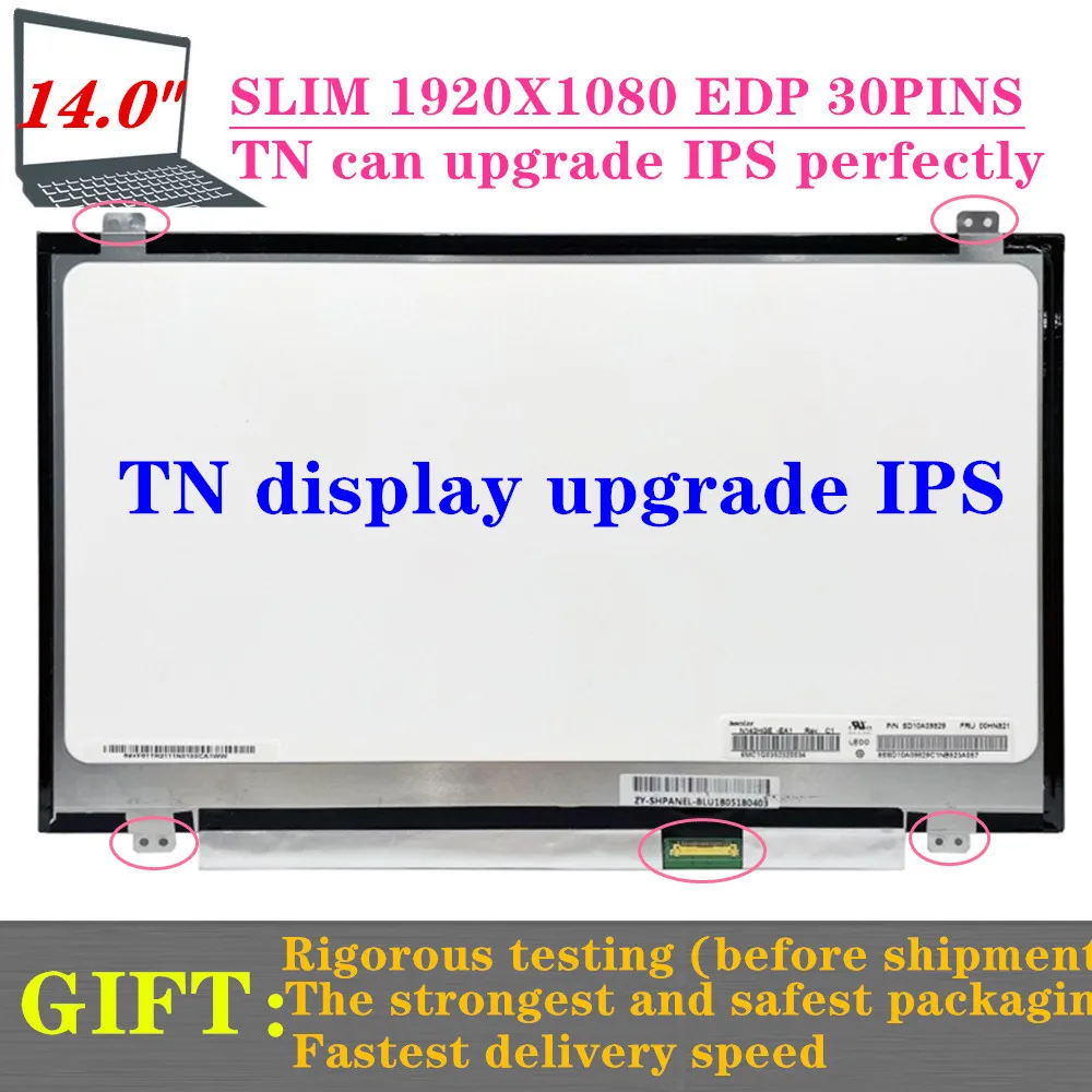 Spedizione Gratuita 14 Pollici 1080P Tn Laptop Lcd Led Screen Matrix Display Hb140Fh1-301 Fit N140Hge-Ea1 N140Hge-Eba N140Hge-Eaa 30Pin