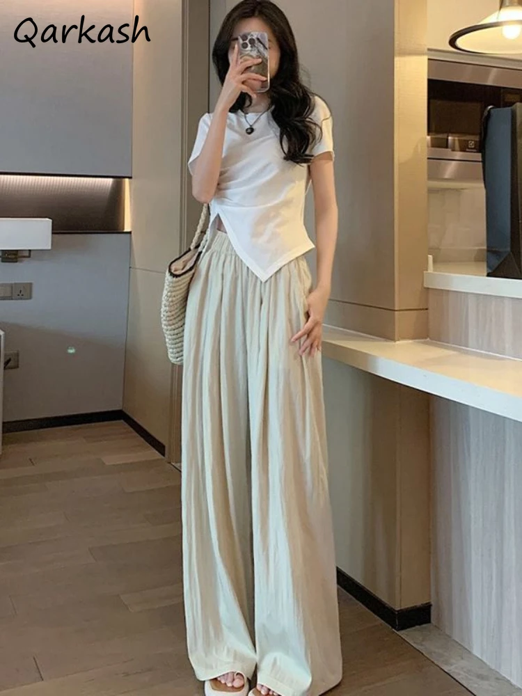 

Pants Women Simple Elegant Daily Spring Fashionable Full Length All-match Cozy Korean Style Students Loose Casual New Streetwear