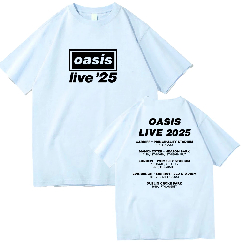 OASIS Live 25 Tour 2025 T-shirt O-Neck Short Sleeve Shirts