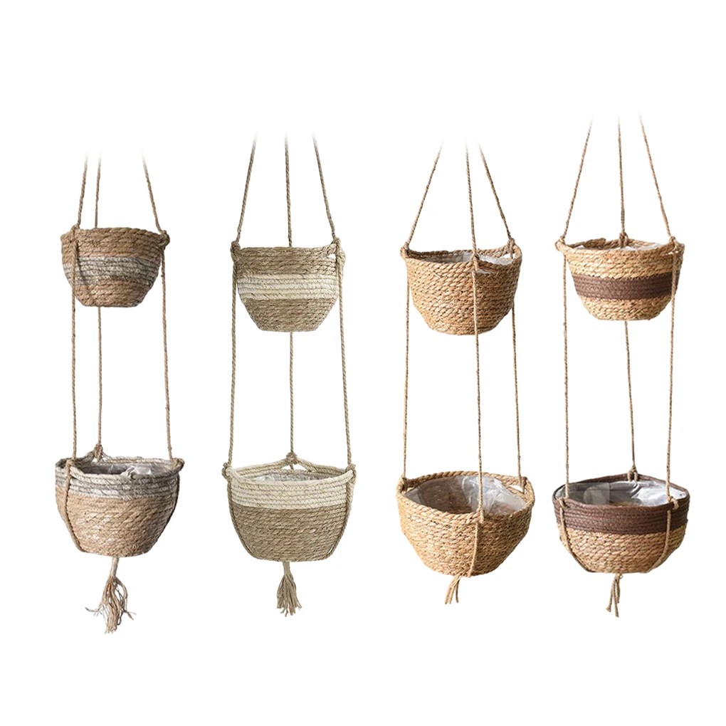 

Hanging Planter Basket Woven Pot Hassle Wall Hanger for Garden Original
