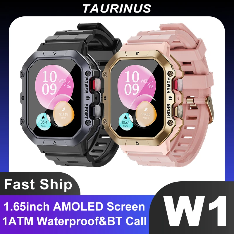 

Smart Watch 1.65 inch AMOLED 1ATM Waterproof Smart Watches for Android IOS Answer/Make Call Smart Fitness Tracker Watch Women