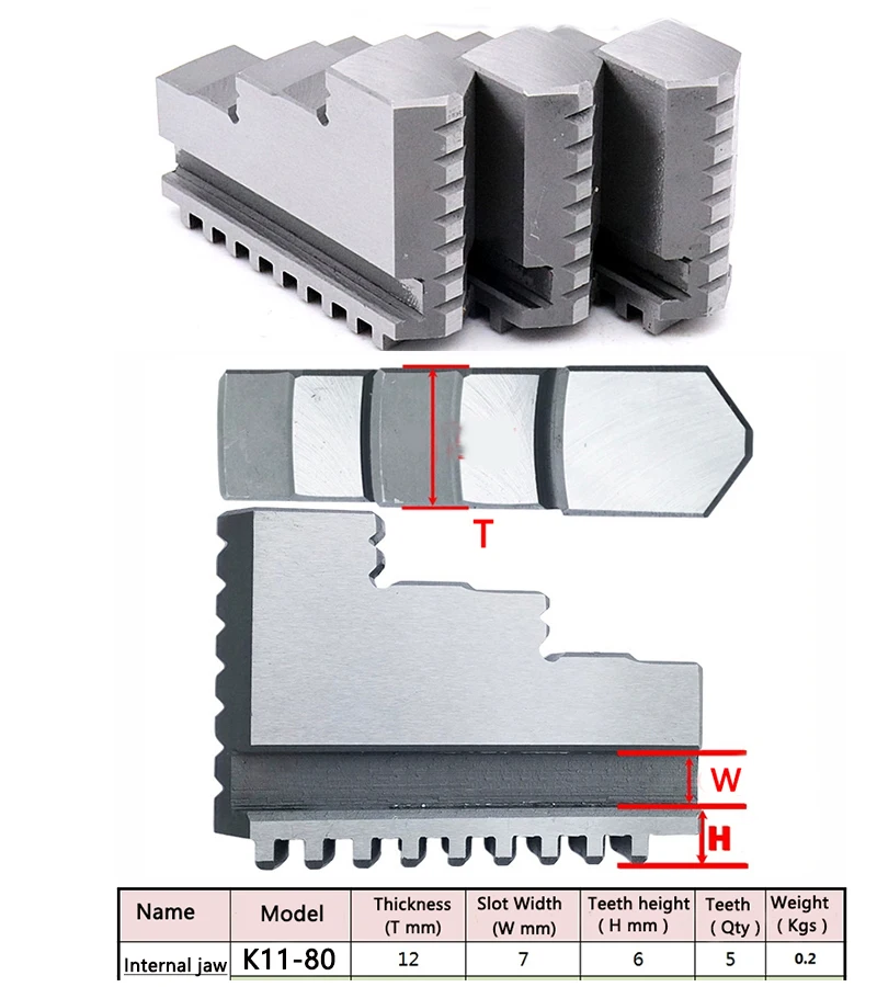 Lathe Chuck Spare Part Soft Jaws Internal Jaw And External