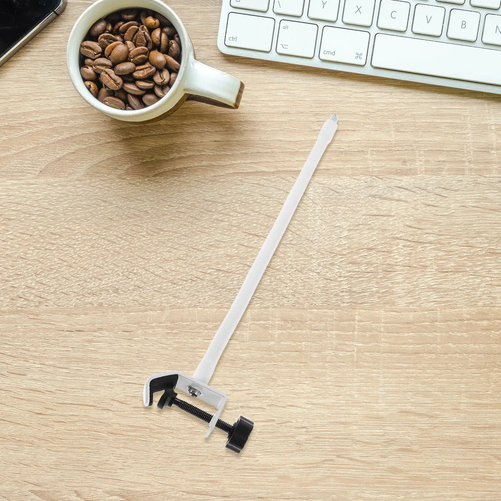 금속 플렉시블 데스크탑 마이크 스탠드 화이트 구즈넥 폰 홀더 마이크 클립 조절 가능한 암 라이브 스트리밍용 금속 벤더블 폴