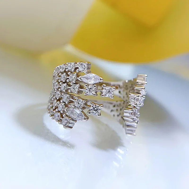 

2022 New Angel Wings Two-in-One Stacked Combination Ring 925 Silver European and American Fashion All-match