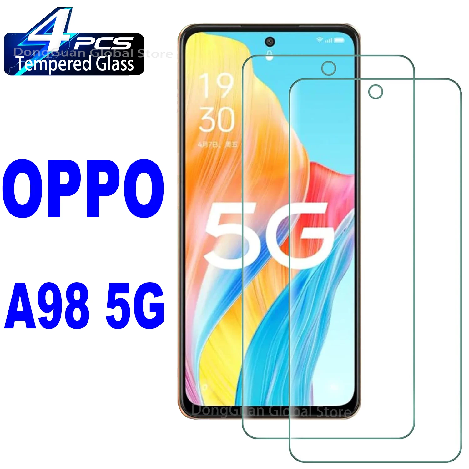 

2/4Pcs Tempered Glass For OPPO A98 5G Screen Protector Glass Film