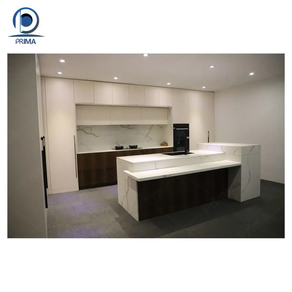 Kitchen Cabinet Manufacturer China Made Foshan Usa Large Flat Pack Smart Frameless Light Oak Modern Kitchen Cabinet