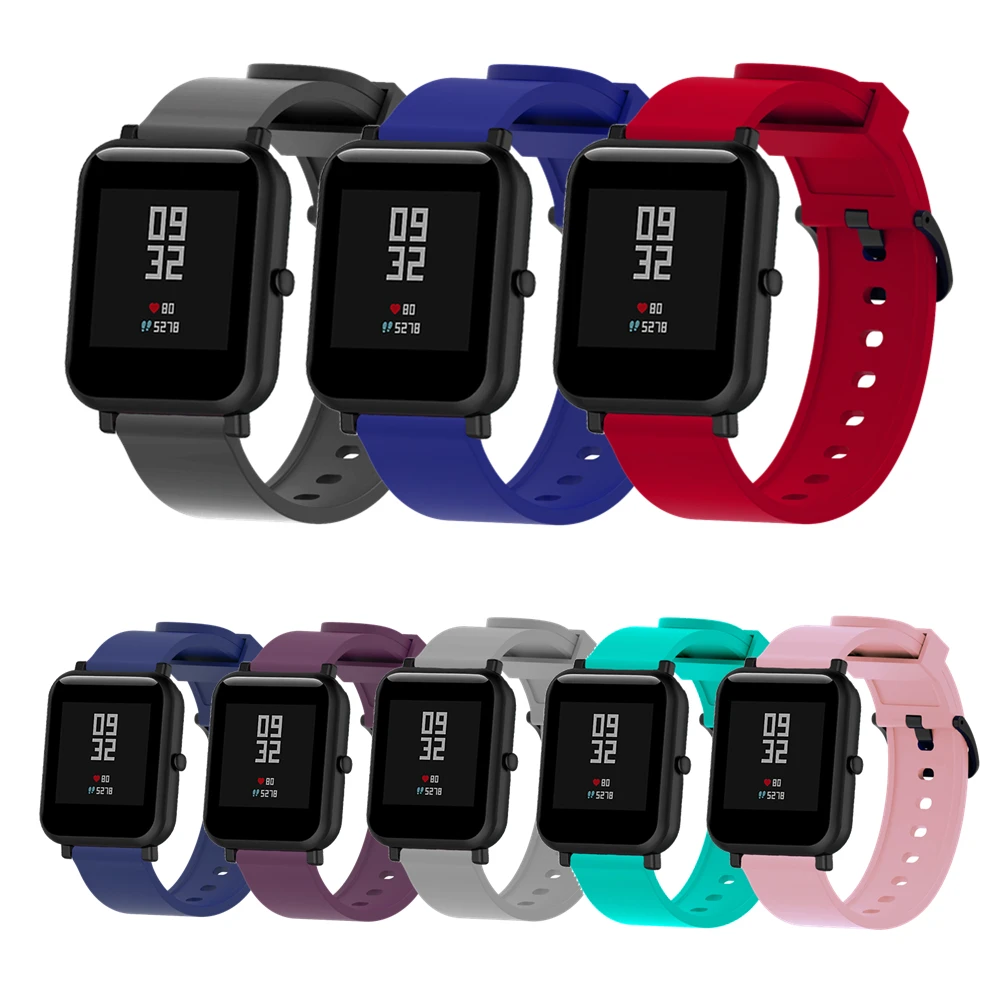20mm Smart Watch Band Amazfit Bip Strap Silicone Bracelet - AliExpress