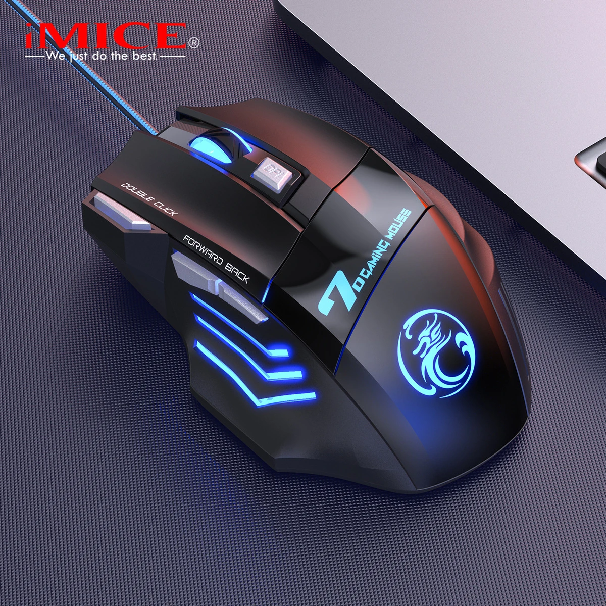 iMICE X7 7D USB Wired Gaming Mouse 2400DPI Optical Computer Mouse for