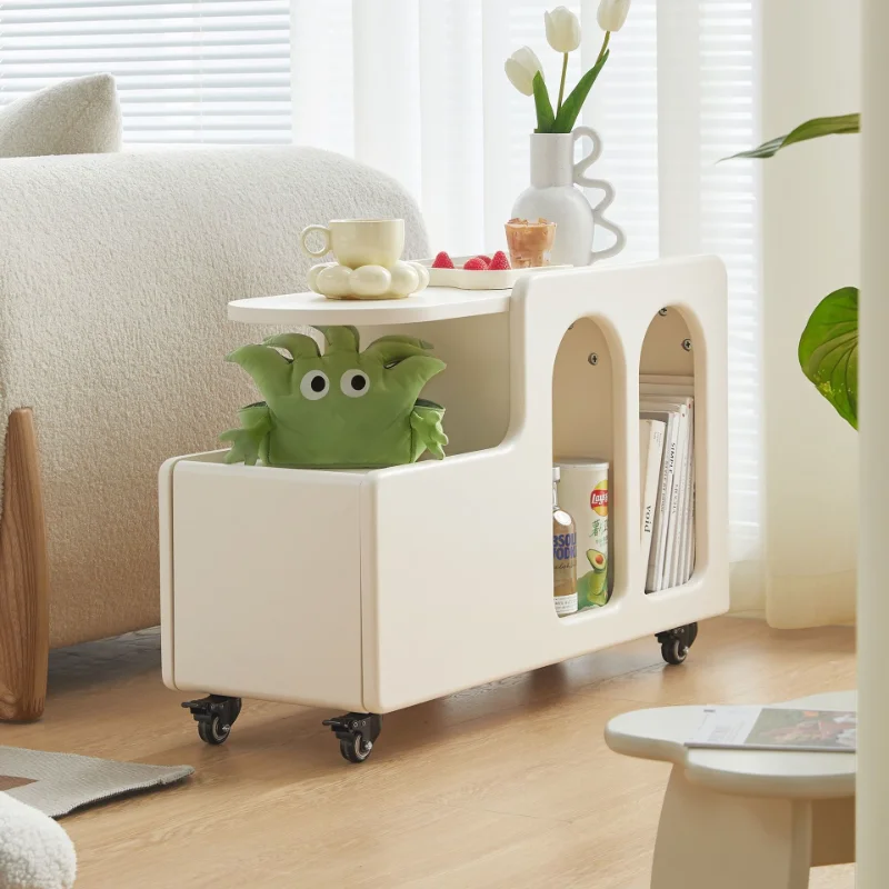 

Side Table Nordic Cart Cream Wind Removable Small Coffee Table Living Room With Wheel Internet Red Side Cabinet Small Table