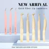 Custom Private Logo 1 Pcs Eyelash Stainless Tweezers With Fiber Tips High Precision Anti-Static Tweezers Minimum order of 30 pcs 2