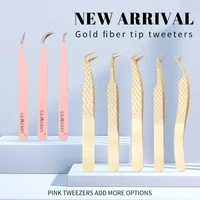 Custom Private Logo 1 Pcs Eyelash Stainless Tweezers With Fiber Tips High Precision Anti-Static Tweezers Minimum order of 30 pcs 2
