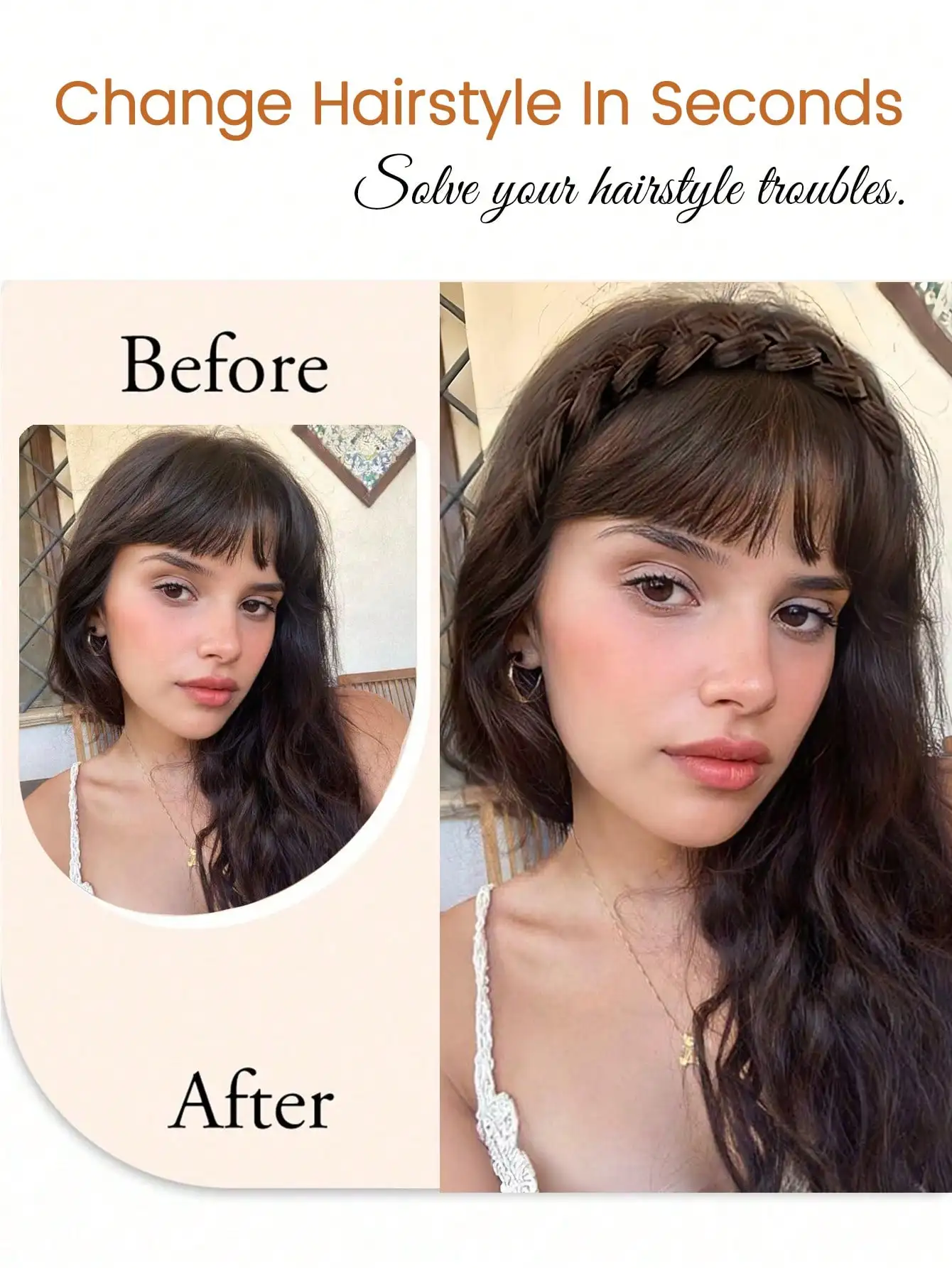 Synthetic Hair Bangs Extension for Women Natural Black Brown Blonde