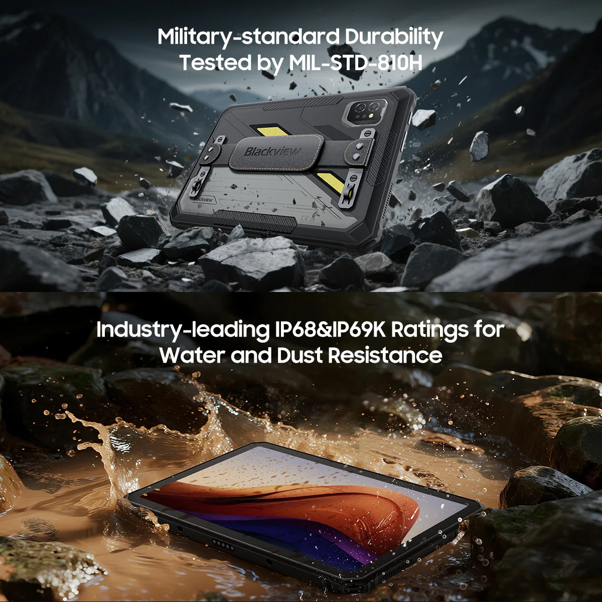 OSCAL Blackview Active 7 Rugged Tablet 11" FHD Display IP68 IP69K, 8GB+128GB 10000mAh Battery 45W Fast Charge, Android Tablet PC
