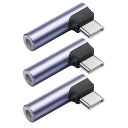 Angled USB - C to 3.5mm Audio Adapter - Portable HiFi Headset Converter (3PCS)