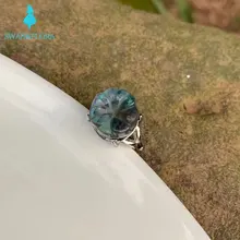 

natural fluorite flower ring female handmade ring Jewelry for Women Gift