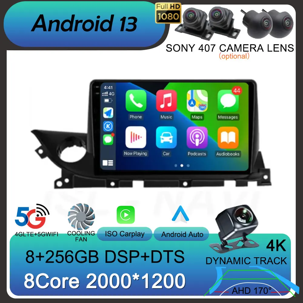 Android 13 Wireless Carplay Auto Car Radio For Mazda 6 Mazda6 III 3 GJ GL ATENZA 2018 - 2021 Multimedia Video Player Stereo DSP