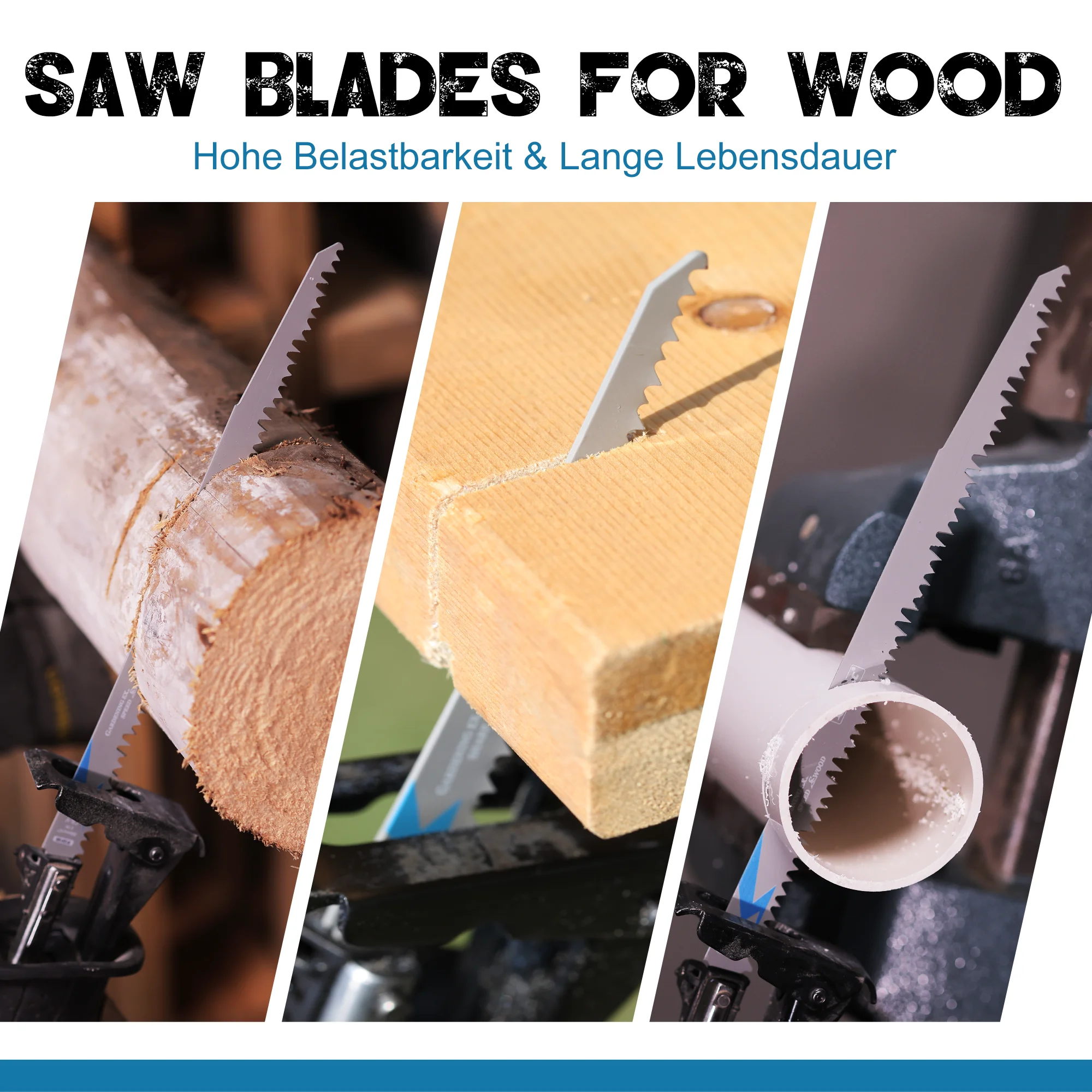 Wood pruning reciprocating saw blade 6-Inch/150mm recip saw blades R644GS 6TPI CRV sharp ground teeth sabre blades 5PCS saw blades