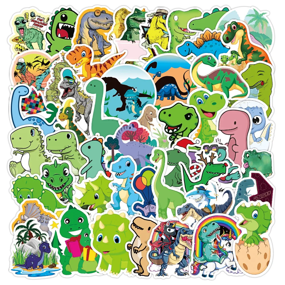 

10/30/50PCS New DIY Dinosaur Cartoon Personality Creative Computer Table Water Cup Chair Decoration Waterproof Sticker Wholesale