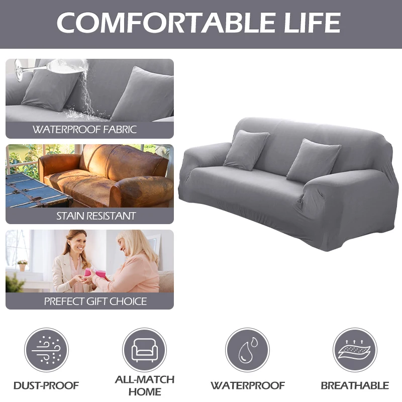 Waterproof Sofa Cover 1/2/3/4 Seater Couch Cover High Stretch Slipcover Furniture Protector For Living Room sofa cover furniture cover