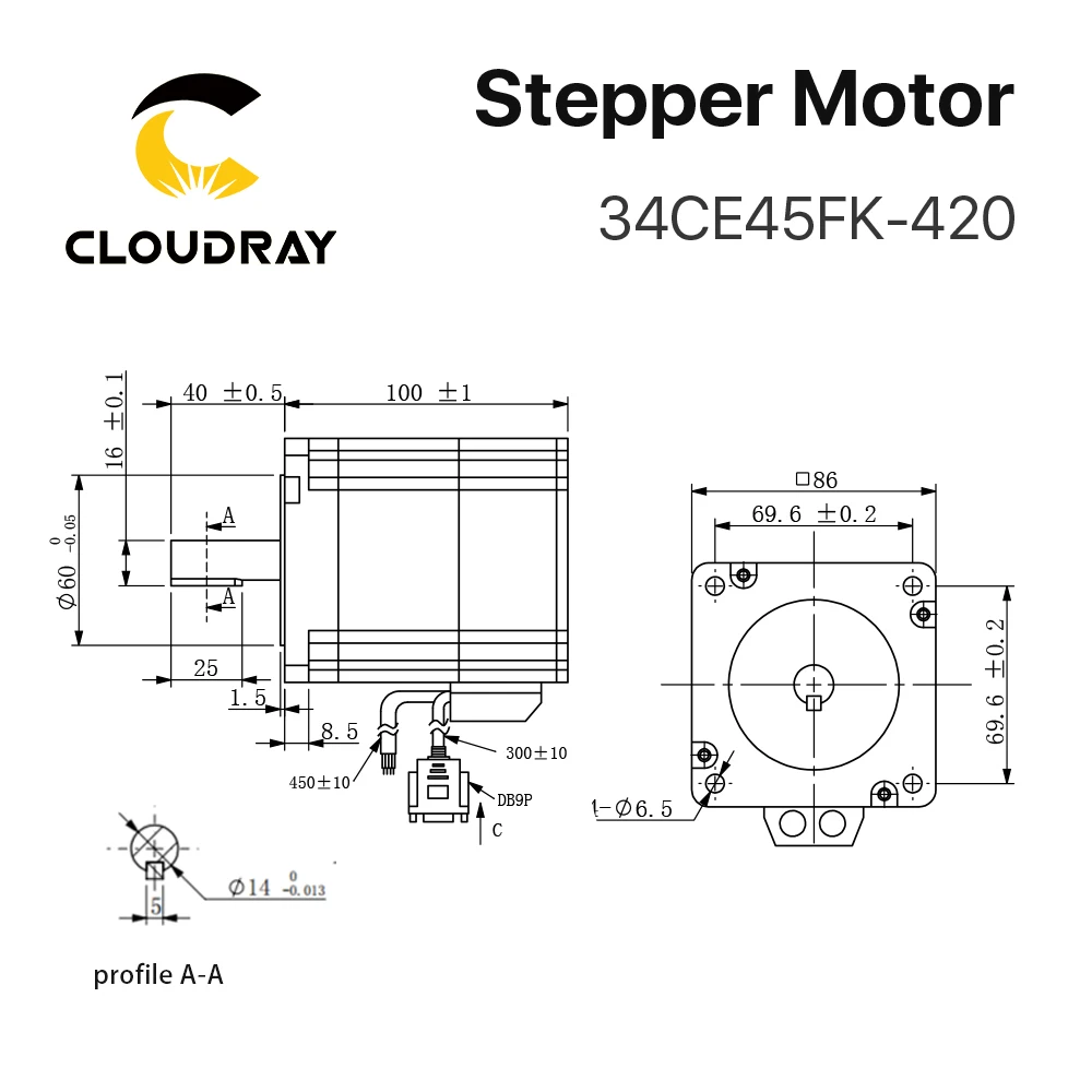 Cloudray Nema 34 스테퍼 모터, 폐쇄 루프 스테퍼 서보 모터, CNC 라우터 조각 밀링 기계용 인코더 포함, 4.5N.m 4.2A