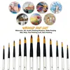 12Pcs Professional Quality Art Watercolor Brushes White Nylon Round Tip Set for Acrylic and Brushes for Face Body Nail Art 3