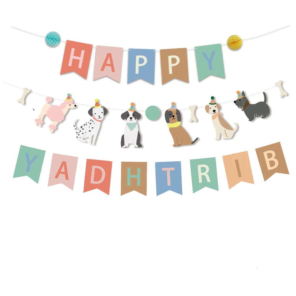 Hunde-Geburtstagsparty Banner Girlande Wirbel-Dekorationen Hunde-Ballon Husky Corgi Ballon Welpenpfoten-Knochen-Ballons Dekoration – Detail 7