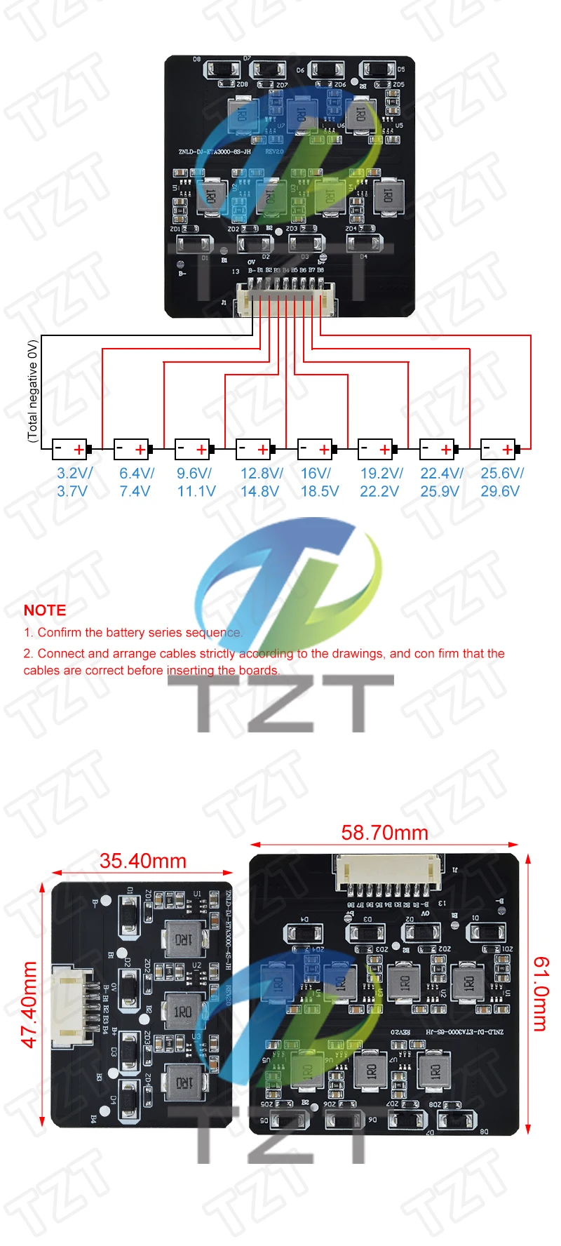 BMS 2S-8S 1,2A Balance Board Lifepo4 LTO Lithium Batterie Aktive Equalizer Balancer Energie Transfer Board BMS 3S 4S 5S 6S 7S 8S – Detail 4