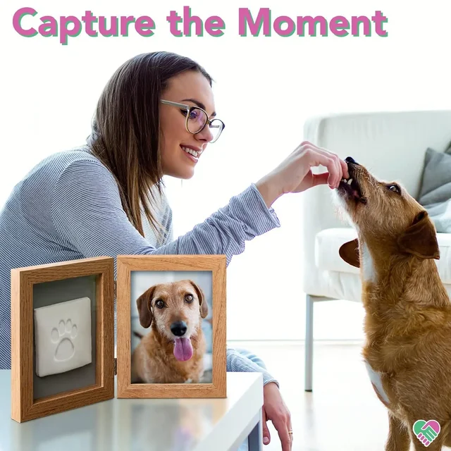 Kit Impronta Zampa Cane Navaris - Cornice Commemorativa Con Foto, Collare E Argilla - Foto 2