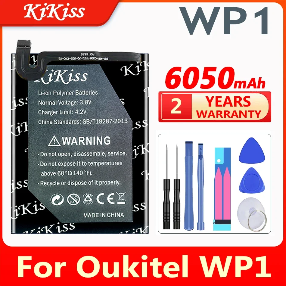 

KiKiss 6050mAh Replacement Battery for Oukitel WP1 5.5inch MTK6763 Long Standby Time High Capacity Mobile Accessories