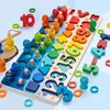 Kids Montessori Educational Wooden Math Toys Children Busy Board Count Shape Colors Match Fishing Puzzle Learning Toys Gifts 2