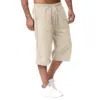 Men's Spring And Summer Cotton Sweatpants Jogging Pants Loose Casual Beach Vacation Capri Pants 1
