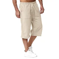 Men's Spring And Summer Cotton Sweatpants Jogging Pants Loose Casual Beach Vacation Capri Pants 1