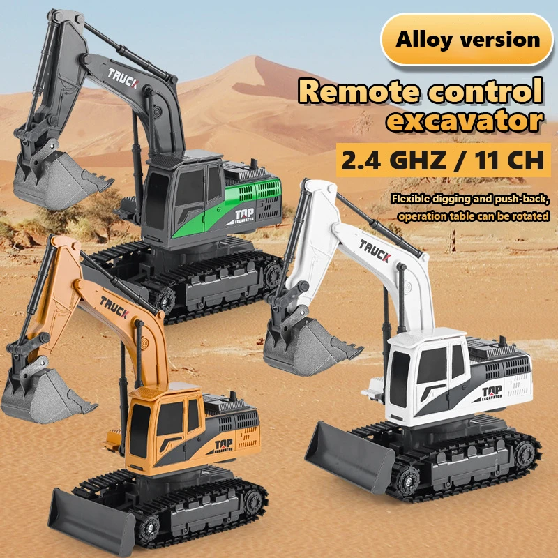Rc Excavator 1/20 11Ch Wireless Remote Control Trucks Toys for Boys Radio Control Excavators