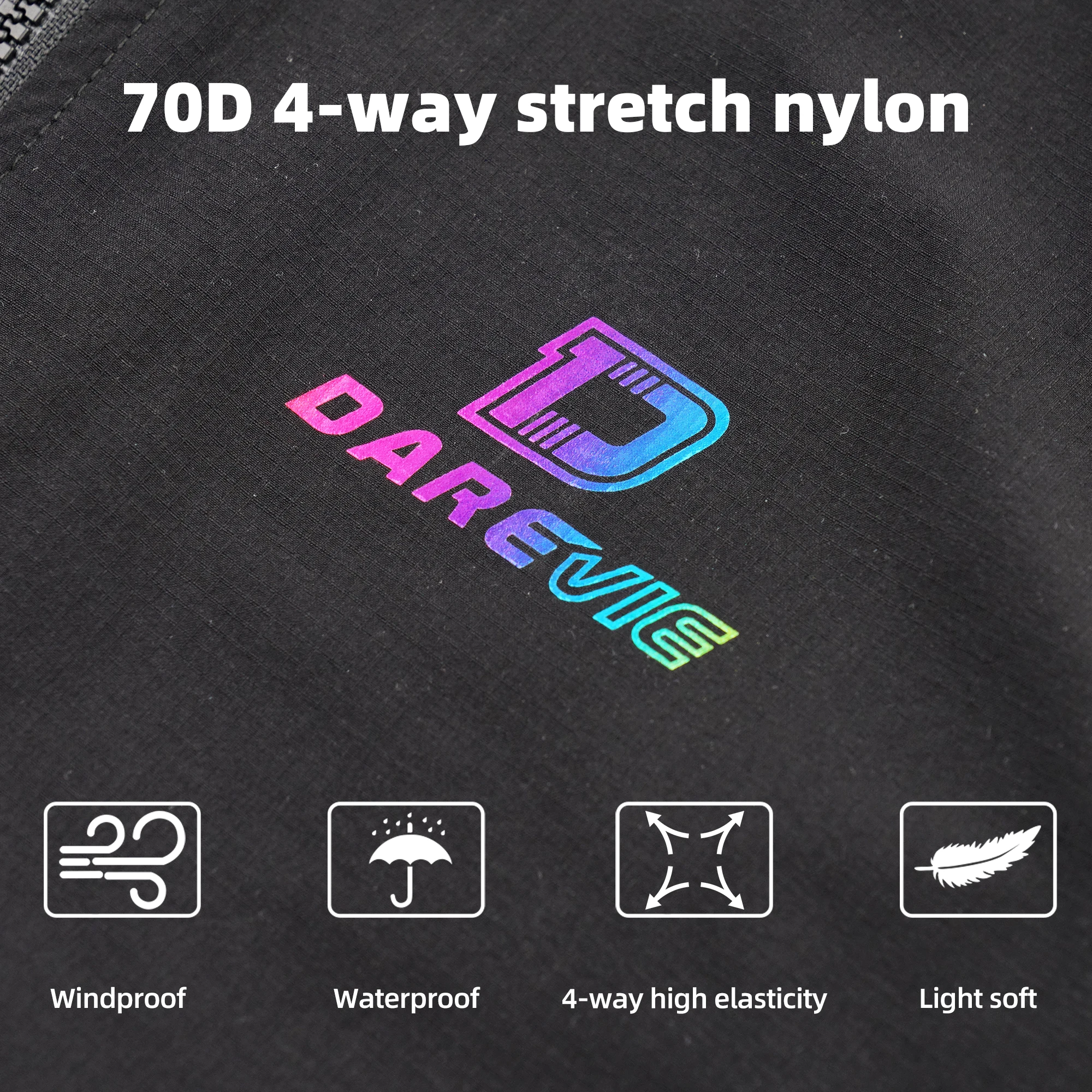 DAREVIE Cycling Vest Thermal Winter Windproof 2 Way Zippers Waterproof Cycling Windbreaker Back Zipper Pockets Men Women Rainbow 5