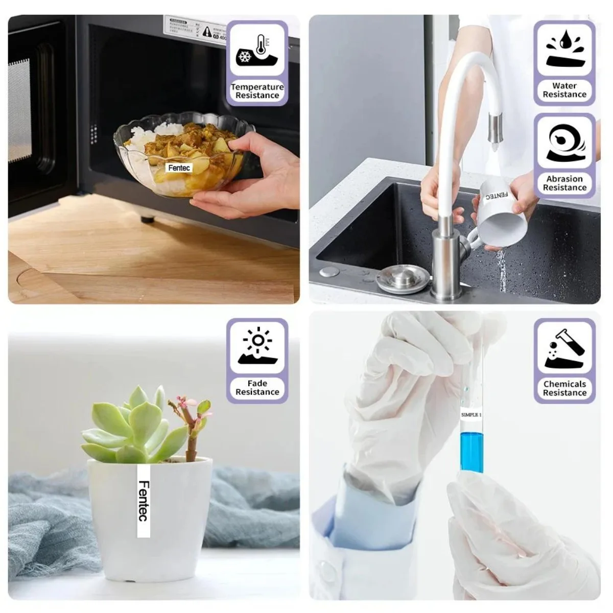 White Printing Label Stickers - Strong Adhesive, Waterproof & No Curling! Compatible with M110/M220/M221 Label Makers for Home