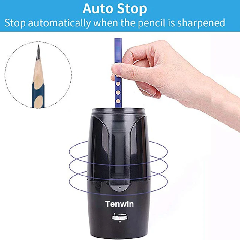 Electric Pencil Sharpener,, Electric Pencil Sharpener Plug In For 6-12mm  /colored Pencils/office Pencil Sharpener For Colored Pencils, Auto Stop,  Supe