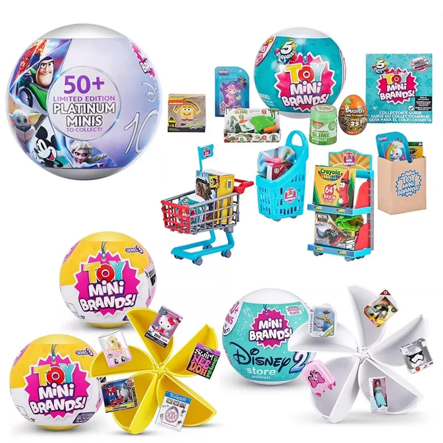 5 Überraschungsball Mini Brands Supermarkt-Einkaufsszene Miniatur-Gashpon-Kapselspielzeugfiguren Sammlung Geburtstagsgeschenke