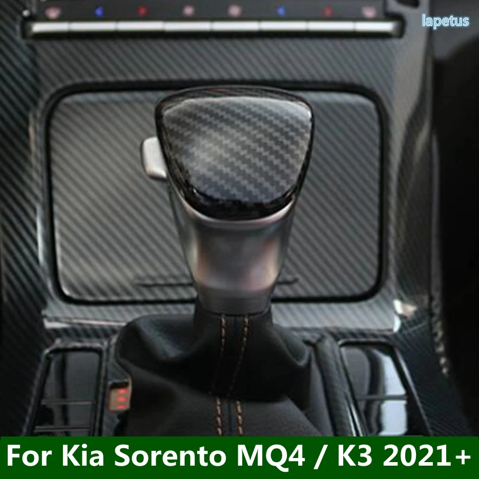 

ABS Carbon Fiber Style Console Gear Lever Head Trims Shift Knob Cover Car Interior Fit For Kia Sorento MQ4 / K3 2021 2022