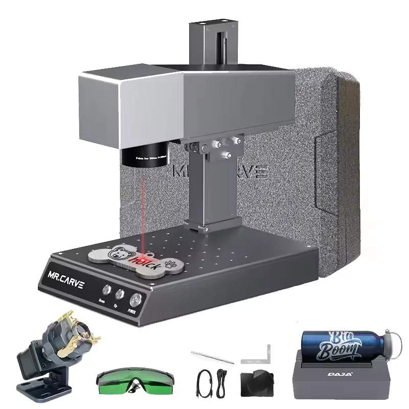 DAJA M1 Pro Fiber Laser Jewelry Cutting and Graving Metallic Laser Printer Marking Name Necklace Machine